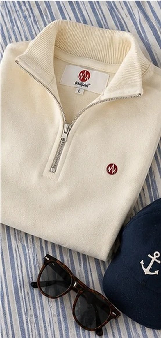 KYOTO QUARTER ZIP beige prenda en plano