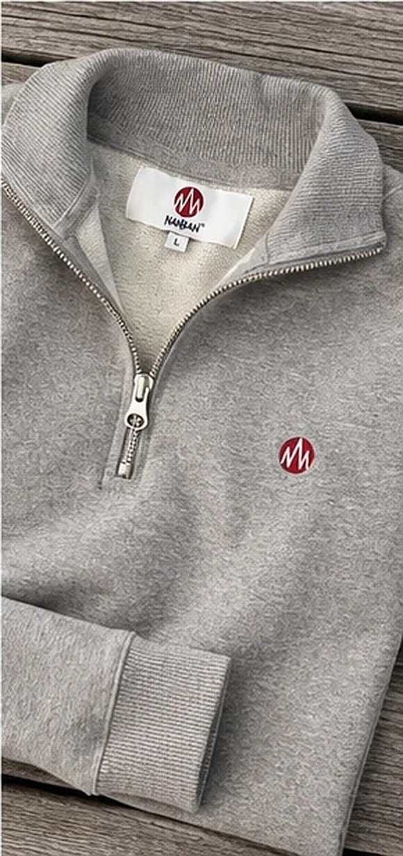 KYOTO QUARTER ZIP gris prenda en plano