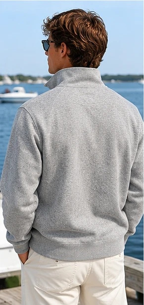 KYOTO QUARTER ZIP gris de espaldas