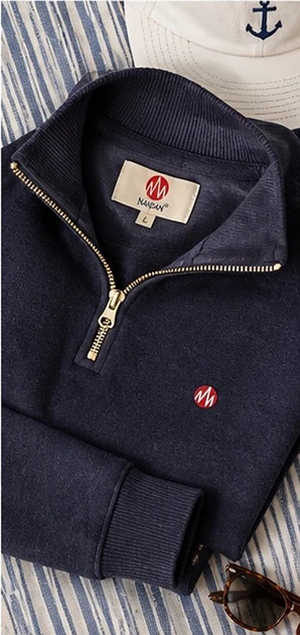KYOTO QUARTER ZIP navy prenda en plano