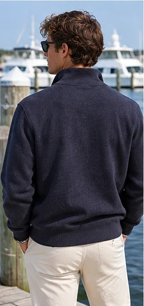 KYOTO QUARTER ZIP navy de espaldas