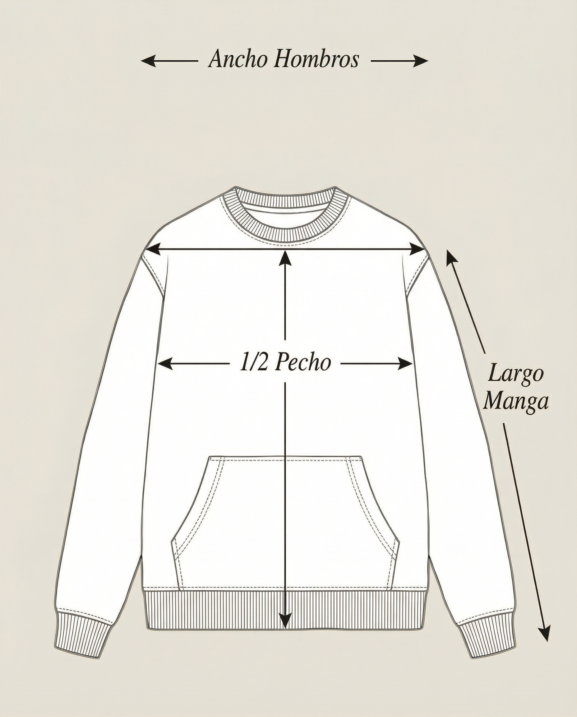 Guia de tallas sudadera