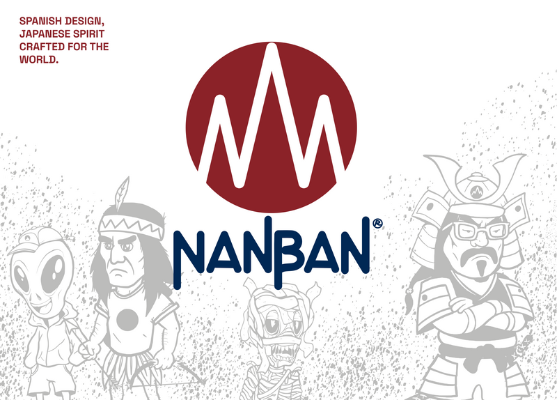 Ilustracion de la bolsa Nanban: un alien, un jefe indio, una momia y un samurai